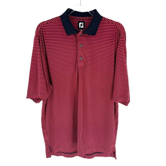 FootJoy Other - Footjoy Shirt Mens Medium Red Black Polo Golf Short Sleeve Performance Golfer